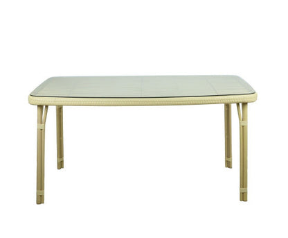 WESTON OUTDOOR 5 PIECE DINING SETTING WITH 1470(L) x 900(W) TABLE - NATURAL