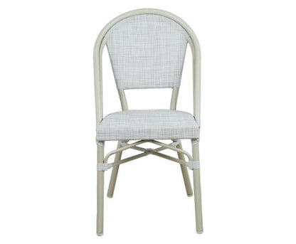 MARIVEL OUTDOOR ROUND TABLE AND 2 SEATER BISTRO SET -  WHITE