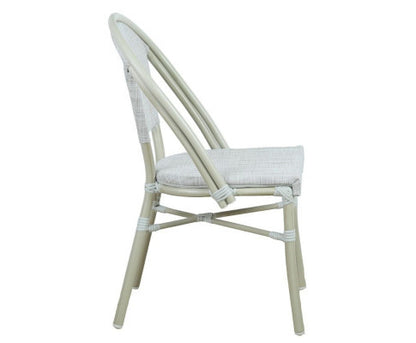 MARIVEL OUTDOOR ROUND TABLE AND 2 SEATER BISTRO SET -  WHITE