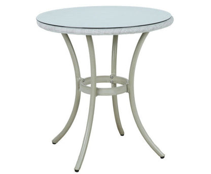 MARIVEL OUTDOOR ROUND TABLE AND 2 SEATER BISTRO SET -  WHITE