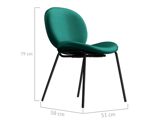 LENNON (SET OF 2) DINING CHAIR - EMERALD VELVET