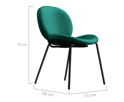 LENNON (SET OF 2) DINING CHAIR - EMERALD VELVET