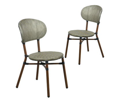 FRIEDA (SET OF 2) ALUMINIUM OUTDOOR DINING CHAIR - BROWN