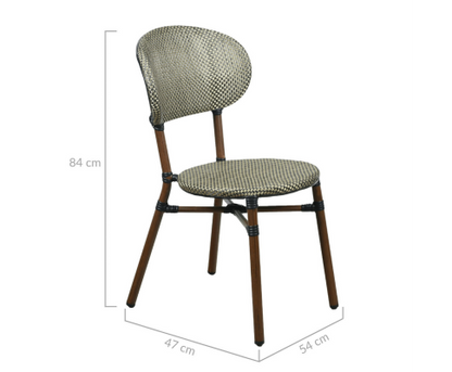 FRIEDA (SET OF 2) ALUMINIUM OUTDOOR DINING CHAIR - BROWN