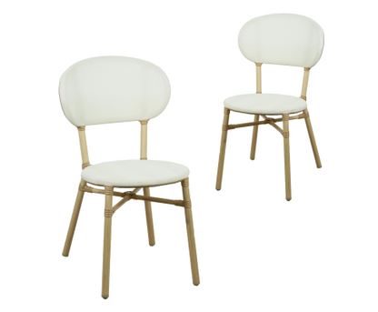 FRIEDA (SET OF 2) ALUMINIUM OUTDOOR DINING CHAIR - NATURAL