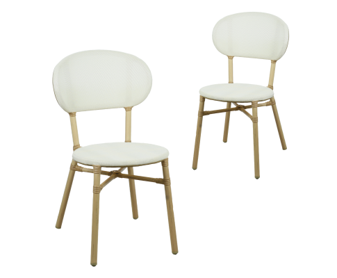 FRIEDA (SET OF 2) ALUMINIUM OUTDOOR DINING CHAIR - NATURAL