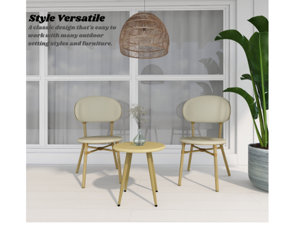 FRIEDA (SET OF 2) ALUMINIUM OUTDOOR DINING CHAIR - NATURAL
