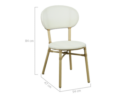 FRIEDA (SET OF 2) ALUMINIUM OUTDOOR DINING CHAIR - NATURAL