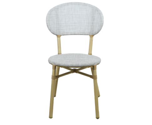 FRIEDA (SET OF 2) ALUMINIUM OUTDOOR DINING CHAIR - WHITE & NATURAL