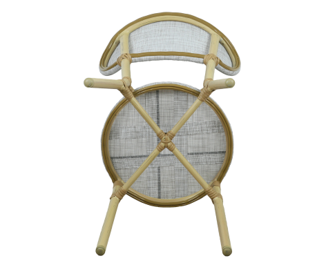FRIEDA (SET OF 2) ALUMINIUM OUTDOOR DINING CHAIR - WHITE & NATURAL