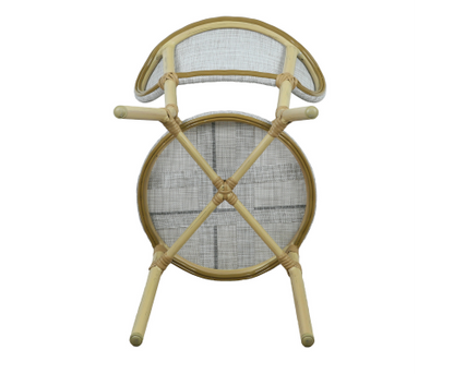 FRIEDA (SET OF 2) ALUMINIUM OUTDOOR DINING CHAIR - WHITE & NATURAL