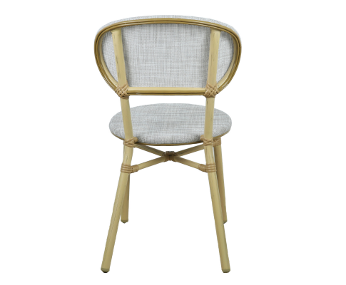 FRIEDA (SET OF 2) ALUMINIUM OUTDOOR DINING CHAIR - WHITE & NATURAL