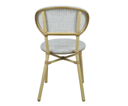 FRIEDA (SET OF 2) ALUMINIUM OUTDOOR DINING CHAIR - WHITE & NATURAL