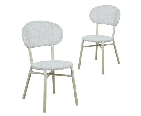 FRIEDA (SET OF 2) ALUMINIUM OUTDOOR DINING CHAIR - WHITE