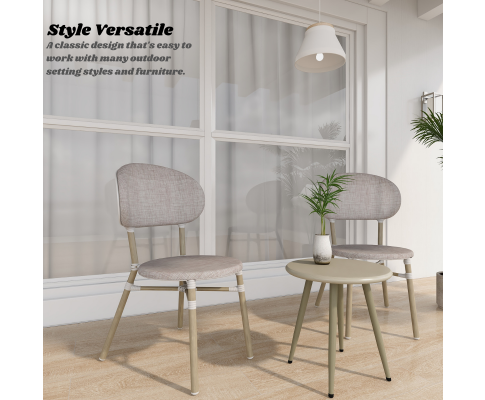 FRIEDA (SET OF 2) ALUMINIUM OUTDOOR DINING CHAIR - WHITE