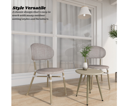 FRIEDA (SET OF 2) ALUMINIUM OUTDOOR DINING CHAIR - WHITE