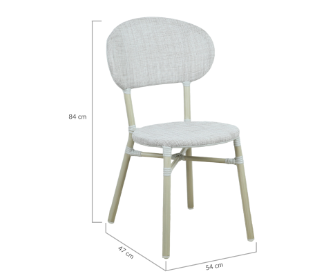 FRIEDA (SET OF 2) ALUMINIUM OUTDOOR DINING CHAIR - WHITE
