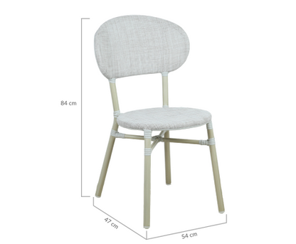 FRIEDA (SET OF 2) ALUMINIUM OUTDOOR DINING CHAIR - WHITE