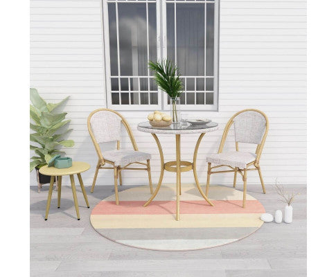 FRIEDA ROUND OUTDOOR DINING TABLE - NATURAL