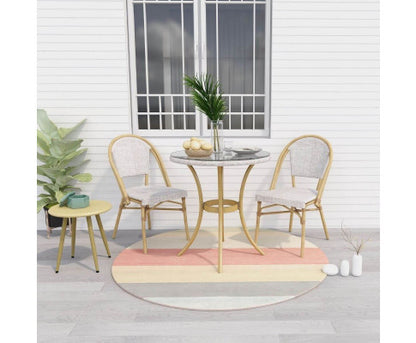 FRIEDA ROUND OUTDOOR DINING TABLE - NATURAL
