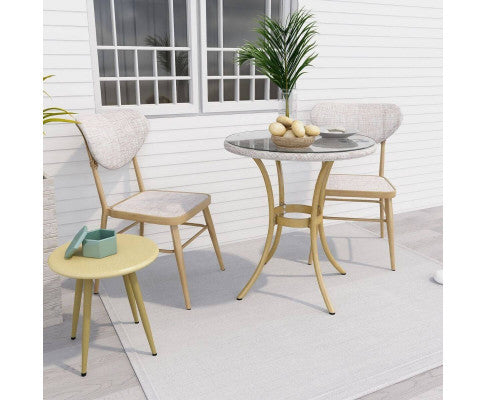 FRIEDA ROUND OUTDOOR DINING TABLE - NATURAL