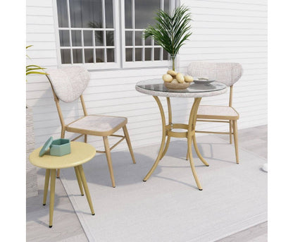 FRIEDA ROUND OUTDOOR DINING TABLE - NATURAL