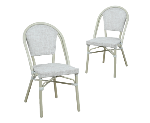 ARDEN (SET OF 2) ALUMINIUM OUTDOOR DINING CHAIR - WHITE