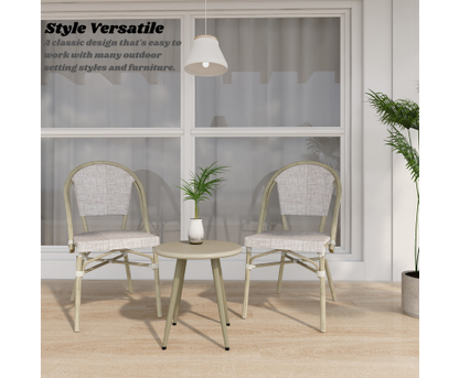 ARDEN (SET OF 2) ALUMINIUM OUTDOOR DINING CHAIR - WHITE