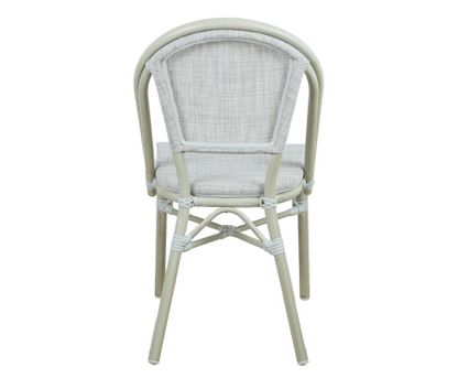 ARDEN (SET OF 2) ALUMINIUM OUTDOOR DINING CHAIR - WHITE