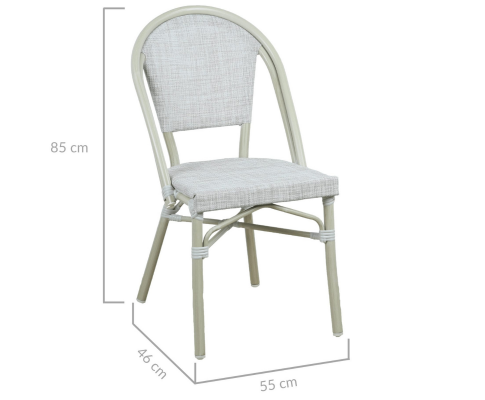 ARDEN (SET OF 2) ALUMINIUM OUTDOOR DINING CHAIR - WHITE