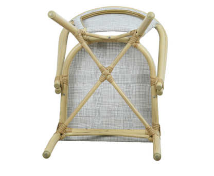 ARDEN (SET OF 2) ALUMINIUM OUTDOOR DINING CHAIR - WHITE & NATURAL