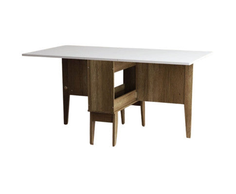 BARTEL EXTENDABLE DINING TABLE - 1200/1500(L) x 800(D) - OAK / WHITE