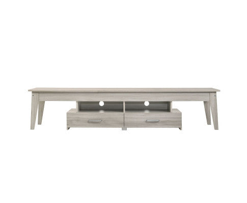 REILEY 2 SHELVES/ 2 DRAWER  TV STAND CABINET - WHITE WASHED
