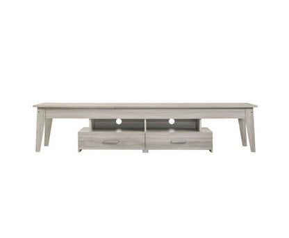 REILEY 2 SHELVES/ 2 DRAWER  TV STAND CABINET - WHITE WASHED
