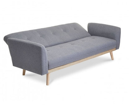 MAKYNLEE 3 SEATER FABRIC FOLDABLE SOFA BED  -  LIGHT GREY