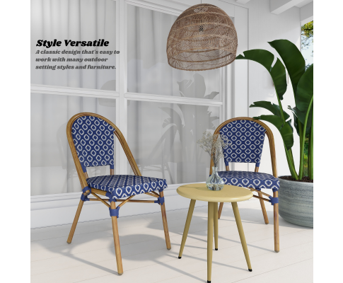 ILLANA (SET OF 2) OUTDOOR DINING CHAIR - BLUE