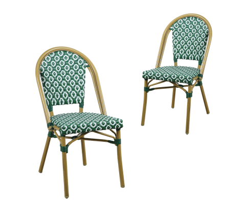 ILLANA (SET OF 2) OUTDOOR DINING CHAIR - GREEN
