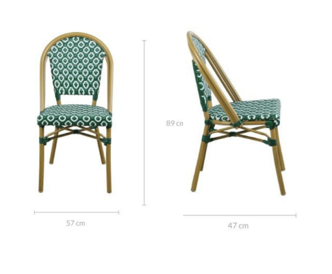 ILLANA (SET OF 2) OUTDOOR DINING CHAIR - GREEN