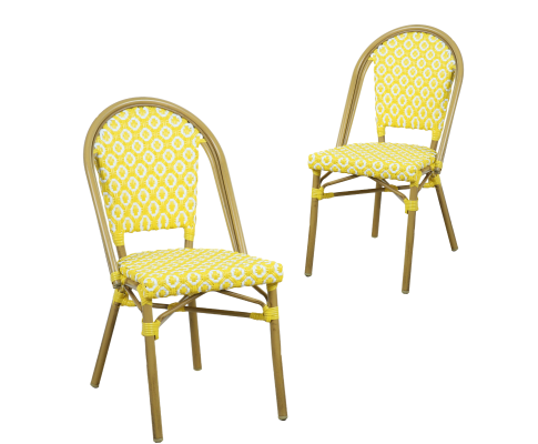 ILLANA (SET OF 2) OUTDOOR DINING CHAIR - YELLOW