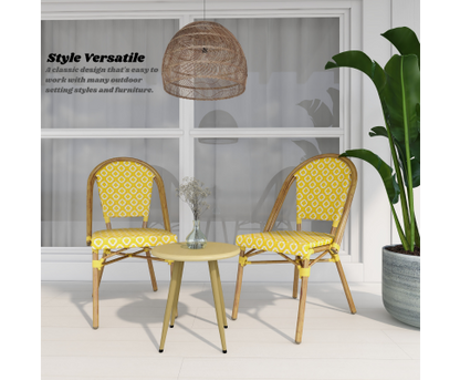 ILLANA (SET OF 2) OUTDOOR DINING CHAIR - YELLOW
