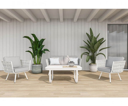 ELMBER OUTDOOR MARBLE TABLE - WHITE