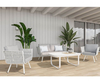 ELMBER OUTDOOR MARBLE TABLE - WHITE