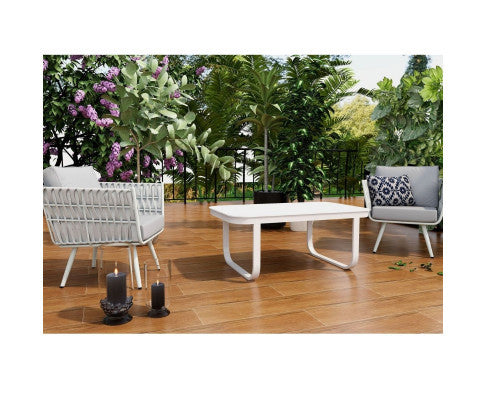 Kattleya Outdoor Chairs With Coffe Table Balcony Set - Grey