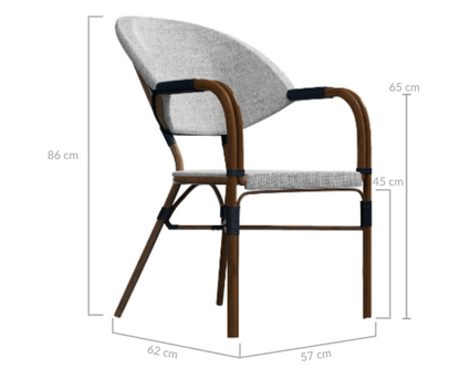 AIDEEN (SET OF 4) OUTDOOR DINING CHAIR - BROWN