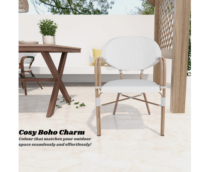 AIDEEN (SET OF 4) OUTDOOR DINING CHAIR - WHITE
