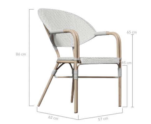 AIDEEN (SET OF 4) OUTDOOR DINING CHAIR - WHITE