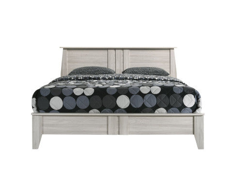 QUEEN HILTON WOODEN BED FRAME - WHITE WASH