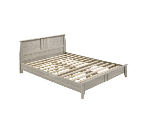 QUEEN HILTON WOODEN BED FRAME - WHITE WASH