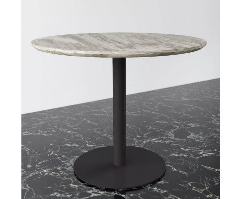 Thyler Round Dining Table With Marble Top - Black