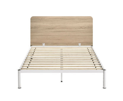 QUEEN YARDLEY BED FRAME - WHITE & NATURAL OAK